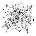 moon and moonflower tattoo design idea
