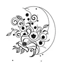 moon and moonflower tattoo design idea