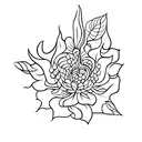 moon and moonflower tattoo design idea