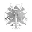 swords three and three 7 tattoo design idea