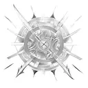 swords three and three 7 tattoo design idea