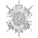 swords three and three 7 tattoo design idea