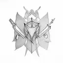 swords three and three 7 tattoo design idea