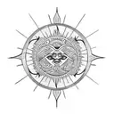 tribal sun symbol tattoo design idea