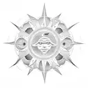 tribal sun symbol tattoo design idea