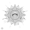 tribal sun symbol tattoo design idea