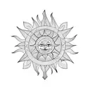 tribal sun symbol tattoo design idea