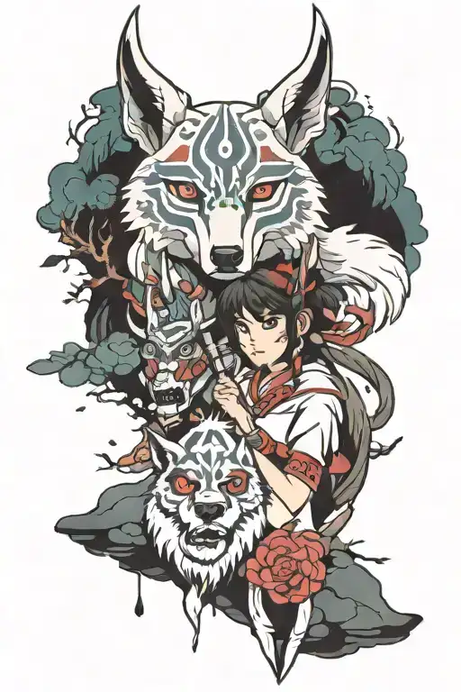 princess mononoke tattoo design idea