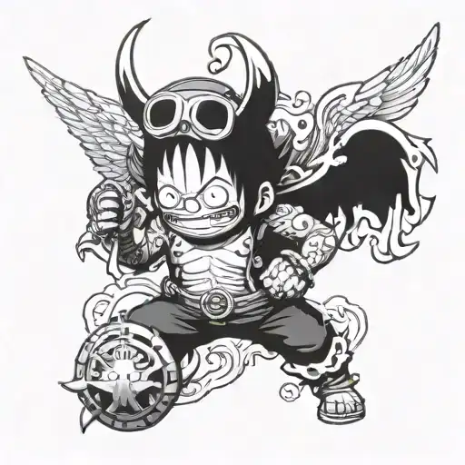 Angel diablo de One Piece tattoo design idea
