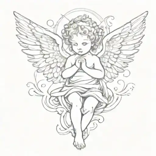 cherub angel tattoo design idea