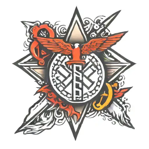 combat medic symbol tattoo design idea