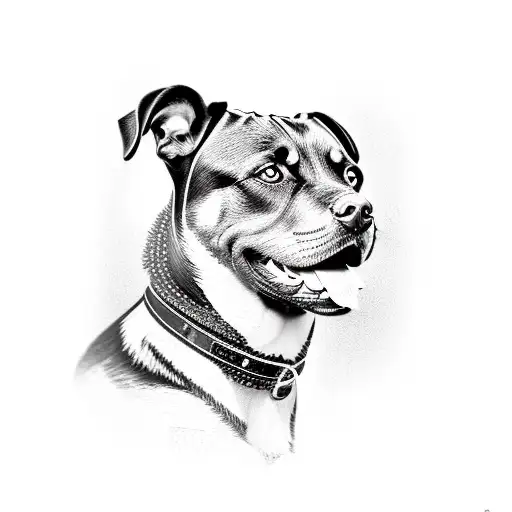 Rottweiler with spiked collar  tattoo design idea