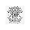 upper arm bracelet tattoo rainforest-themed  with pre-Hispanic Filipino warrior symbols tattoo design idea