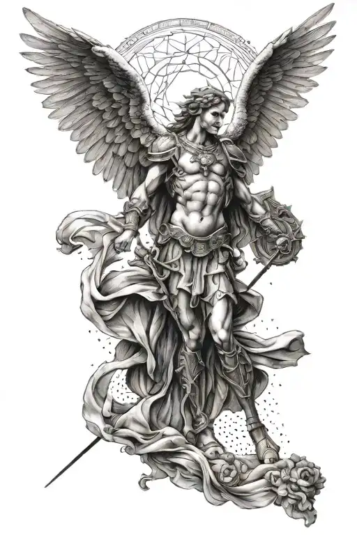 archangel Michael tattoo design idea