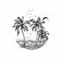 Palm Tree cuba tattoo design idea