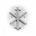 Christian Cross with psalms 144:1 tattoo design idea