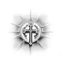 Christian Cross with psalms 144:1 tattoo design idea