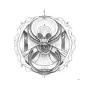 alien eats corn tattoo design idea