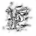 fire breathing Dragon tattoo design idea