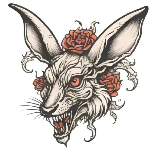 jackalope vampire teeth tattoo design idea