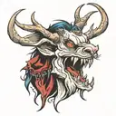 jackalope vampire teeth tattoo design idea