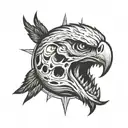 eagle skull serpent tattoo design idea