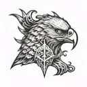 eagle skull serpent tattoo design idea