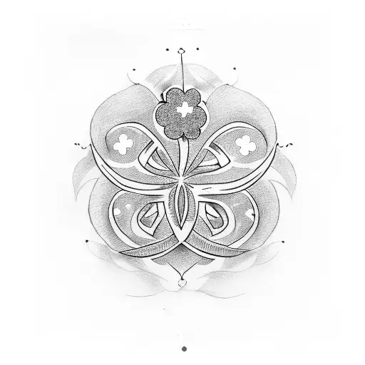 4-leaf clover with the smile of asta and his demon tattoo design idea