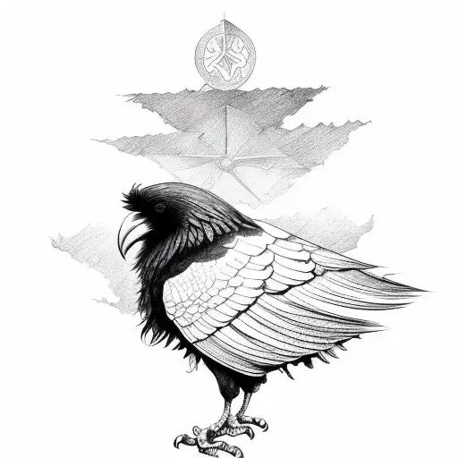 gothic  raven  tattoo design idea