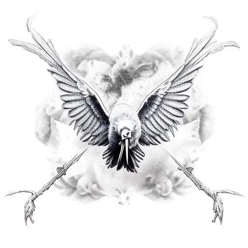 gothic raven  tattoo design idea