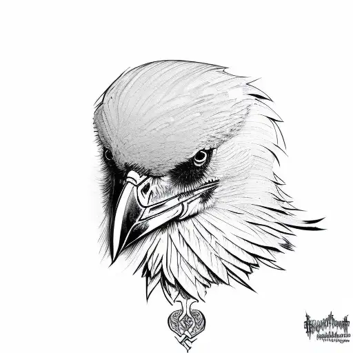 gothic  raven  tattoo design idea