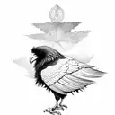 gothic  raven  tattoo design idea