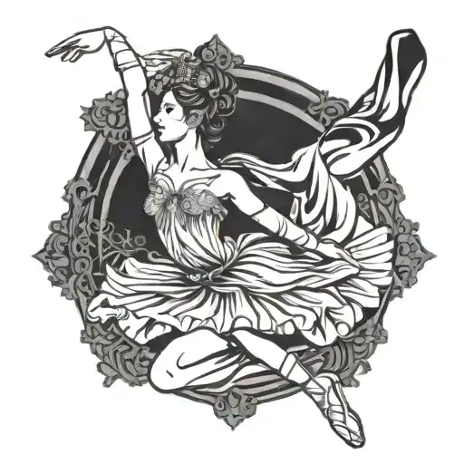 Greek statue ballerina tattoo design idea