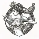 Greek statue ballerina tattoo design idea