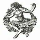 Greek statue ballerina tattoo design idea
