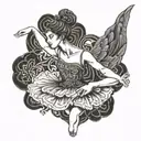 Greek statue ballerina tattoo design idea