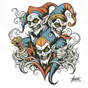jester and smoke coming tattoo design idea