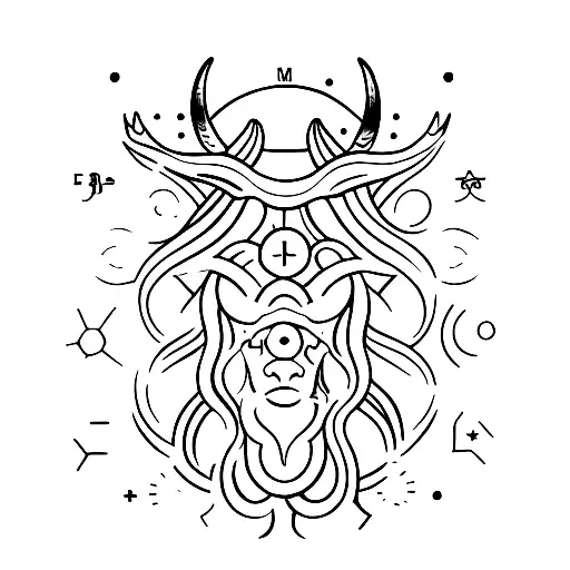 taurus and gemini sign tattoo design idea