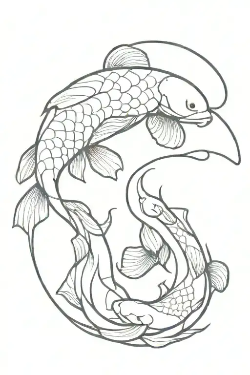 yin yang koi tattoo design idea