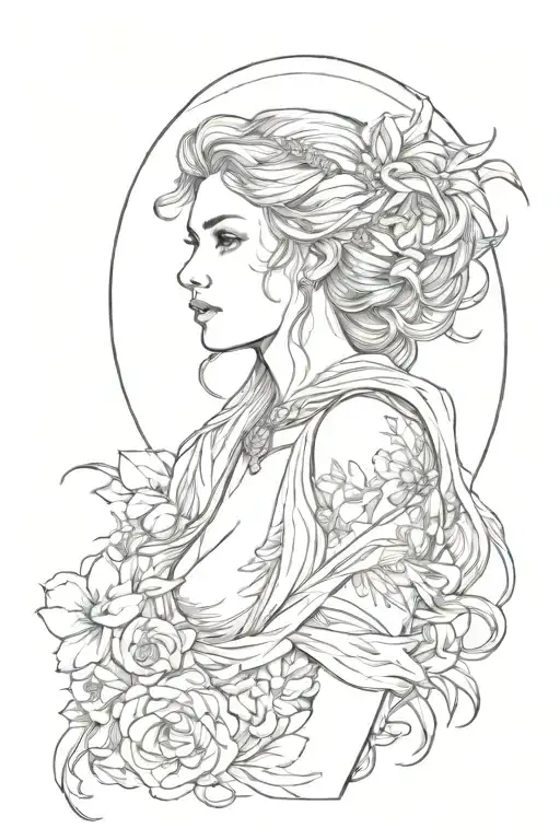 full body Aphrodite realistic sexy girl shoulder tattoo tattoo design idea
