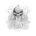 sereia lua mar navio tattoo design idea