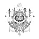 sereia lua mar navio tattoo design idea