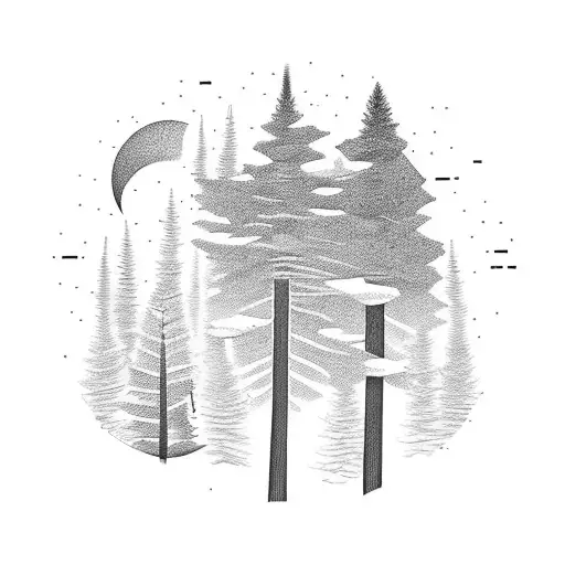 northwoods camping tattoo design idea
