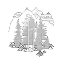 northwoods camping tattoo design idea