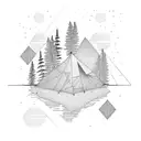 northwoods camping tattoo design idea