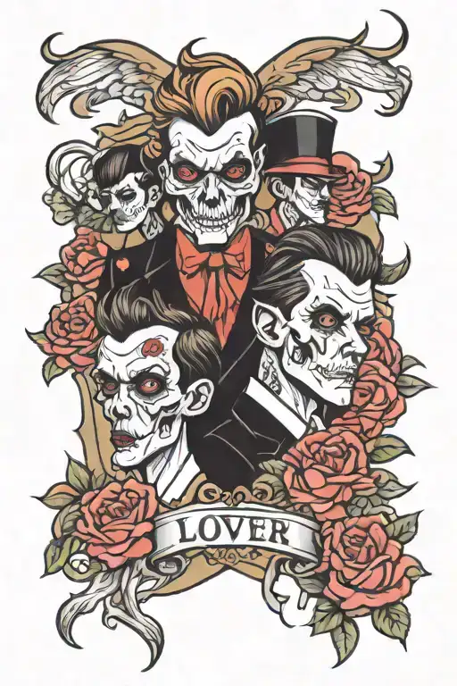 Lover loser tattoo design idea