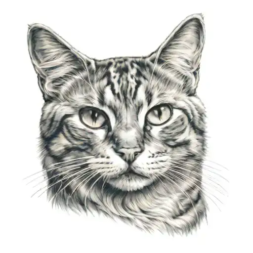 cat with eyes and white tattoo design idea