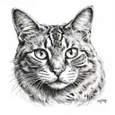 cat with eyes and white tattoo design idea