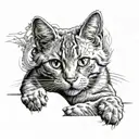 cat with eyes and white tattoo design idea