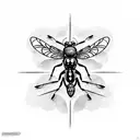 crucified fly  like god tattoo design idea